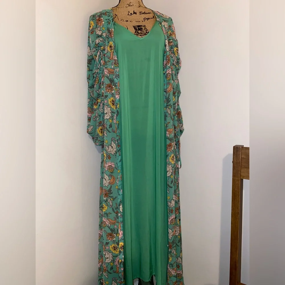 Free People Earthfolk Floral Maxi Dress in Green Combo - Picture 13 of 16
